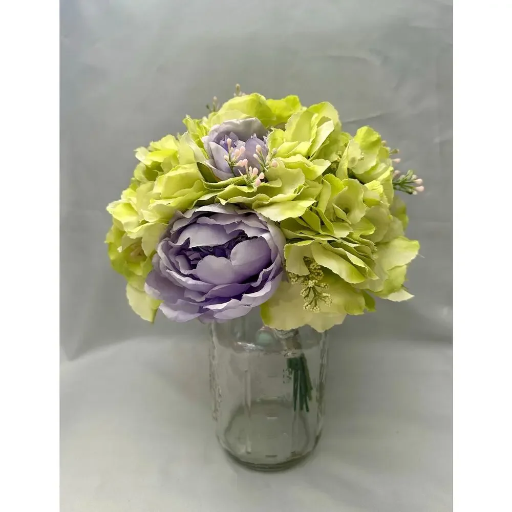 Homecoming prom floral bouquet artificial light purple light green silver
